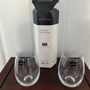 Set of 2 Dartington Stemless Wine Glasses